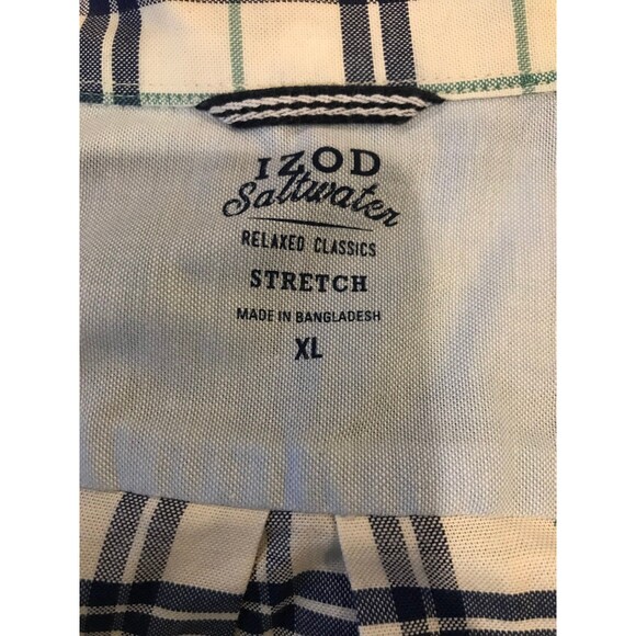 Men's XL Shirt Button Down Izod Saltwater Stretch Long Sleeve Collared Relaxed - Picture 3 of 3